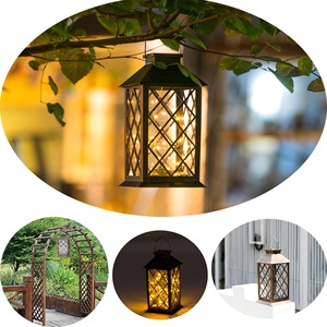 Solar Lantern With <b>Led</b> <b>Lights</b> Ip54 Outdoor Garden Hanging Decor <b>Light</b> <b>Sensor</b> Powered Plastic Body - Product Image 2