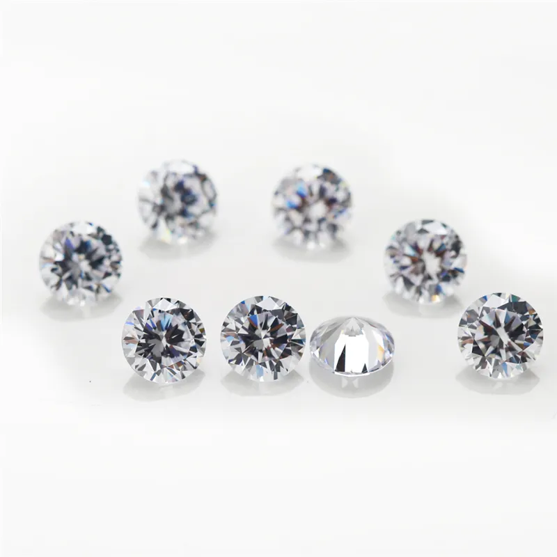 0.8mm~20mm High quality round shape white synthetic loose cubic zirconia gemstone