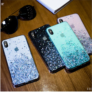 Custodia in Silicone trasparente con Glitter Glitter per iphone 11 Pro Max XR X XS MAX 7 8 6s Plus <span class=keywords><strong>Cover</strong></span> per <span class=keywords><strong>samsung</strong></span> S8 <span class=keywords><strong>S9</strong></span> S10 - Product Image 6