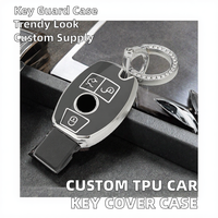 Housse de clé de voiture en TPU personnalisée pour Mercedes Benz Classe C avec porte-clés, style tendance, étui de protection pour 1994-2016