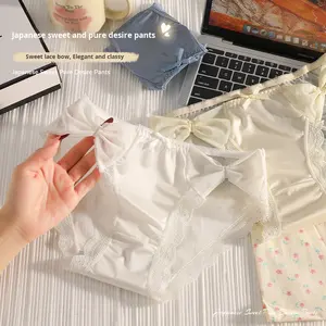 Nylon Ladies <strong>Panties</strong> Breathable Culotte Mesh Hollowed-Out Briefs Mid-rise Lace Floral High Cut <strong>Panty</strong> for Everyday Style - Product Image 3