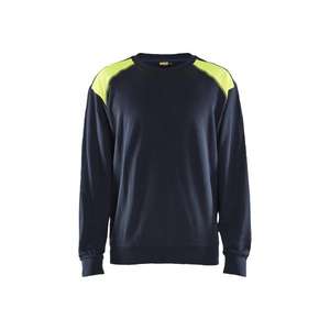 BLAKLADER - 3580115886334XL Sudadera Azul marino oscuro/Amarillo hi-vis-EAN 7330509890189 WORK HOODIES - Product Image 1