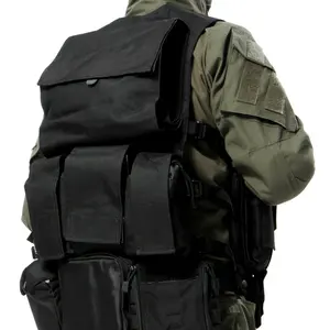 Gilet de combat tactique respirant et confortable noir grande taille gilet tactique de sécurité pour hommes