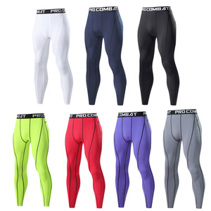 Collants de sport pour hommes à séchage rapide, extensibles, respirants, pour la course, le fitness, le basketball, couche de base, entraînement sur piste et en salle, ajustés et longs - Product Image 1