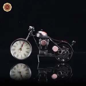卸売ミニバイクおもちゃコレクタブルギフトモダン時計家の装飾金属ダイキャストバイクモデル