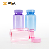 Bouteilles d'emballage cylindriques en plastique PET recyclé, couleur personnalisable, bouchon à clapet, sérigraphie, 150 ml