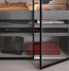 Moderno lujo dormitorio <span class=keywords><strong>completo</strong></span> 4 hojas puerta de cristal armario dormitorio <span class=keywords><strong>muebles</strong></span> ropa organizador armario conjunto - Product Image 4