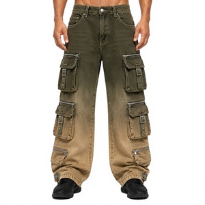 Pantalones Cargo de Mezclilla para Hombre, Fabricante de Moda, Venta al por Mayor, Jeans Personalizados con Múltiples Bolsillos, Corte Relajado, Ropa de Trabajo, Estilo Urbano - Product Image 1