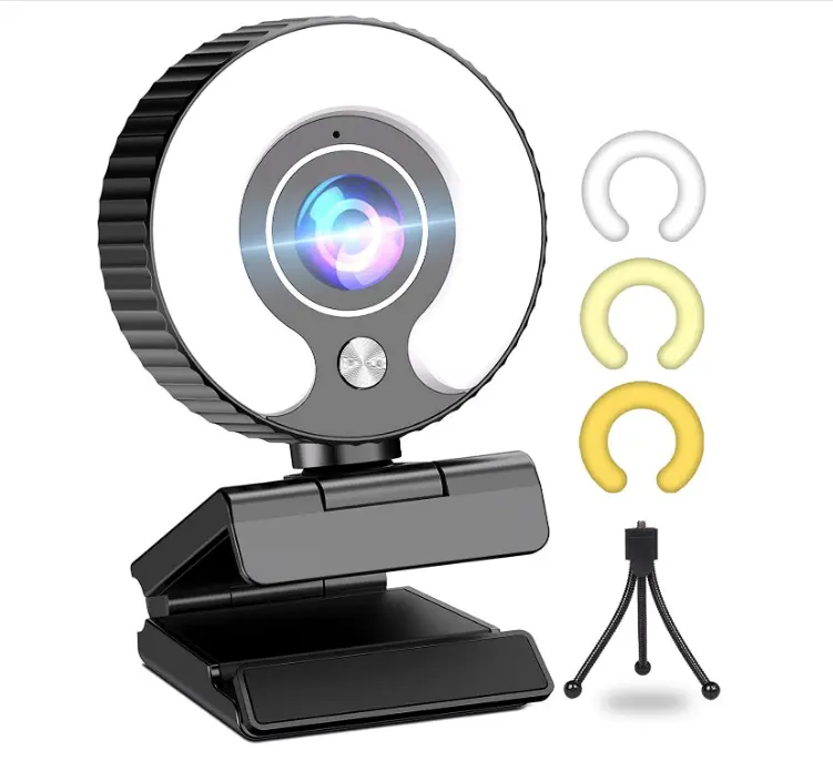 Streaming Camera Streaming Webcam with Ring Light HD 1080P Gaming Web Cam USB Webcams Compatible with Laptop, Desktop, Mac, PC,