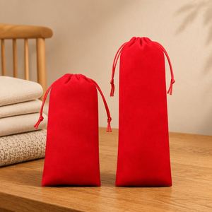 Bolsa de terciopelo personalizada de alta calidad con cordón, estampada, para guardar joyas, auriculares, monedas y cosméticos. - Product Image 3