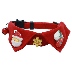 <span class=keywords><strong>Collar</strong></span> de Poliéster de Lujo Estilo Occidental con Cuello de Camisa Rojo Inspirado en la Navidad de Dibujos Animados para Gato y Perro, Babero Clásico para Mascotas de Exportación - Product Image 5