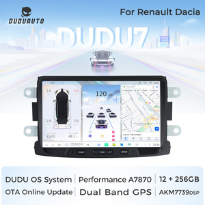 DUDUAUTO DUDU7 Autoradio Android con GPS, Navigazione e Car-play, Unità Principale Multimediale da 8 Pollici per Renault <span class=keywords><strong>Dacia</strong></span> - Product Image 1
