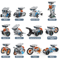 AJB TOYS Ensemble de construction d'expériences scientifiques éducatives 12-en-1 avec voiture robot à piles pour les enfants de 7 à 14 ans