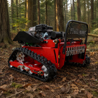 Mesin Pemotong Rumput Mini Crawler 550mm 4-Tak dengan Pisau Flail, Kendali Jarak Jauh, Berbahan Bakar Bensin, Robot RC untuk Lereng, Kebun, dan Pemotong Rumput