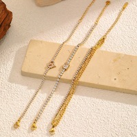 Bracelet simple en acier inoxydable plaqué or 18 carats avec incrustations de CZ pour femmes, nouveau bijou de luxe léger haut de gamme résistant au ternissement