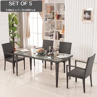 Chaise de salle à manger d'extérieur en rotin PE moderne personnalisable meubles empilables faits à la main pour jardin café parc école villa utilisation