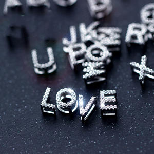 Perhiasan Grosir YFN Liontin Huruf Awal Berbahan Perak Sterling 925 dengan Zirkon Kubik untuk Kalung - Product Image 4