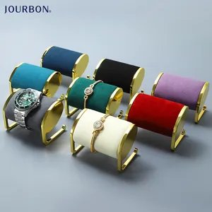 sac de support de stand d&#39;affichage or Suppliers-Présentoir de bijoux en métal, support de montre, compteur de voyage