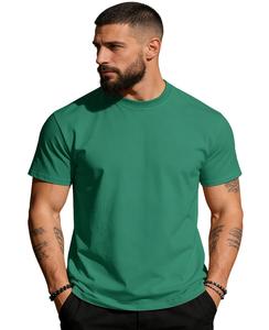 Camiseta de Manga Corta para <span class=keywords><strong>Hombre</strong></span>, Verano 2026, Nueva, Color Sólido, Cuello Redondo, 100% Algodón, 200 g/m², Tejido de Punto, Informal, Deportiva - Product Image 1