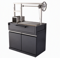 Barbecue au charbon de bois de style argentin Santa Maria Premium, cuisson DIY, en briques intégrées avec hauteur réglable, revêtement en poudre