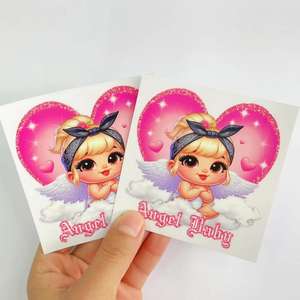 Usine personnaliser <span class=keywords><strong>petit</strong></span> bébé rose coeur conception imperméable décalcomanies uv dtf autocollant wraps transferts uv dtf wraps 16oz sur tasses - Product Image 2