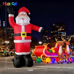 Décoration gonflable extérieure de Noël à bas prix publicitaire du Père Noël à lever à la main décoration gonflable à LED pour le festival - Product Image 1