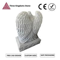 Statue d'ange pleureur en granit moderne sculptée à la main en pierre naturelle, monument funéraire pour la décoration des cimetières et des tombes