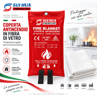 Couverture anti-feu individuelle EN 1869:2019 en fibre de verre pour la sécurité domestique et la cuisine italienne, vente en gros pour détaillants et distributeurs
