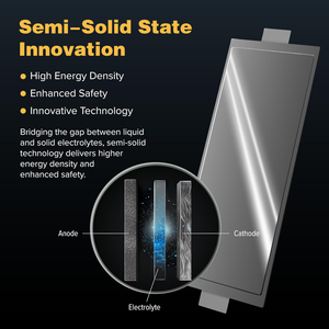 Batería de Litio LiFePO4 Semisólida de 48V 100Ah con Stock en la UE, Más de 10000 Ciclos de Vida, BMS Inteligente para Sistemas Solares Domésticos Fuera de la Red, Batería de 51.2V - Product Image 5
