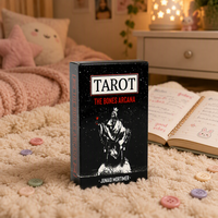 Dek Tarot Edukatif Kustom dengan Kemasan Kotak Lipat |   Kertas Inti Hitam 310gsm dengan Foil Emas untuk Hadiah Promosi & Hiburan Keluarga