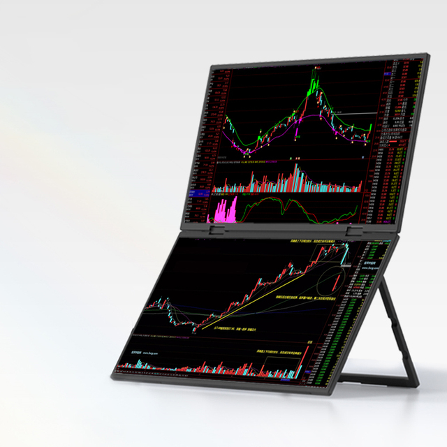 15.6-inch Dual Screen Portable Monitor with High-definition Resolution Supporting Mobile Phones and Laptops