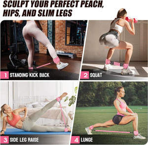Équipement de fitness pour la maison, poids de <span class=keywords><strong>cheville</strong></span> pour les femmes, entraînement des fessiers, exercices, bandes de résistance avec manchons pour l'entraînement des fesses - Product Image 3