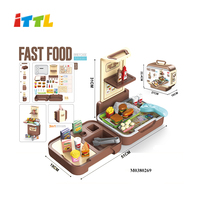 Jeu de cuisine de noël portable en plastique crème glacée nourriture dessert bricolage créatif crème glacée chariot jouet chariot ensemble