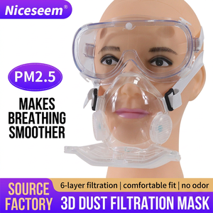 Masque facial en plastique transparent avec valve et sangles réglables - Product Image 3