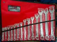 Set Kunci Pas Kombinasi Ratchet 6-32MM, Kunci Inglesa, Kunci Pas Fleksibel, Spanner S