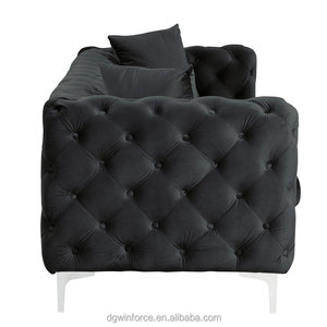 Toptan Nordic mavi kadife Chesterfield kanepe Modern lüks kumaş ev kapitone kanepe <span class=keywords><strong>Set</strong></span> oturma odası mobilya - Product Image 5