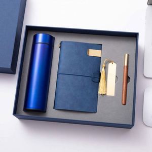 High Quality logo Print Beauty Vintage Leather Notebook with Vacuum <b>Cup</b> Pen and Bookmark for Luxury Promotion Business Gift Set - Product Image 4