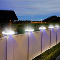Lampe solaire à LED IP65 blanc chaud haute luminosité pour poteau de clôture de jardin, éclairage nocturne 12 heures