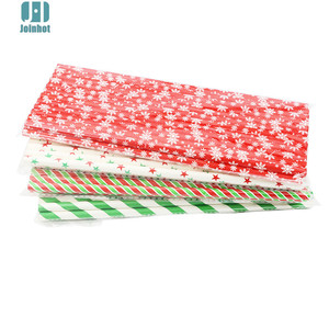 Christmas <b>Paper</b> Straws 8 Mm Disposable <b>Biodegradable</b> For Party Drinks - Product Image 3