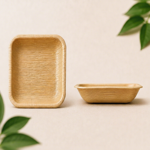 4.5 Inch Square Areca Palm Leaf Disposable <b>Side</b> <b>Plate</b> | Compostable Eco-Friendly Heavy-Duty Catering <b>Plate</b> - Product Image 1