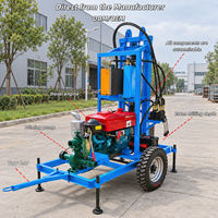 Foreuse de puits portable 200m vente usine Appareil de forage de puits remorquable pour irrigation agricole et usage domestique