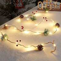 Lumières de Noël LED String Pine Cone Ball Bells pour les lumières de décoration d'arbre