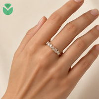 Bague de mariage demi-éternité classique Betterstar en or jaune 14K 18K avec diamant de laboratoire taille poire, certifiée IGI D VVS pour femme