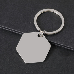 <b>Custom</b> logo Personalized Blank Metal hexagon stainless steels <b>Custom</b> Engraving Metal Blank <b>Dog</b> <b>Tag</b> keychain - Product Image 6