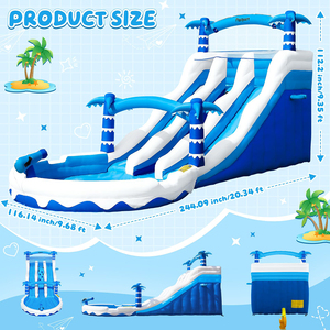 Scivolo d'Acqua Gonfiabile Commerciale FBsport, Scivolo d'Acqua Gonfiabile per Adulti, Attrezzatura per Giochi d'Acqua al Coperto per Bambini - Product Image 2