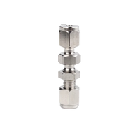 Adaptor sekat Fitting pipa Ferrule 304 baja tahan karat kopling cepat instrumen Dinding pengurang
