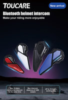 Système d'intercom pour casque de moto TOUCARE T10 Pro, 8 motards, portée 1200 m, IP67, BT 5.3, son cristallin pour la conduite d'aventure