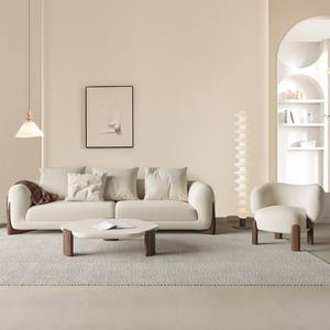 TEDDY loveseat sang trọng bằng gỗ chân mở rộng chuyển đổi <span class=keywords><strong>sofa</strong></span> cắt đặt hiện đại Sherpa boucle vải phòng khách đồ nội thất - Product Image 5