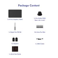 Tablette graphique Huion H1161 avec stylet numérique sans batterie, tablette d'écriture numérique 11*6.8'