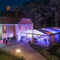 Tente Arcum Transparente Commerciale avec Structure en Aluminium et Couverture en PVC Transparente, Imperméable, Ignifuge, Toutes Saisons, pour Fêtes en Plein Air, Mariages, Événements Commerciaux